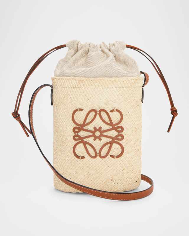 x Paula's Ibiza Anagram Pocket Crossbody Bag in Iraca Palm